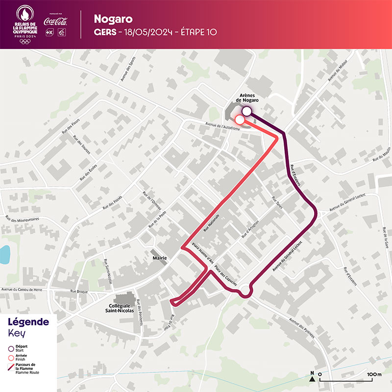 Parcours : Nogaro ville traversée par le relais de la flamme - Enlarge picture (modal window)